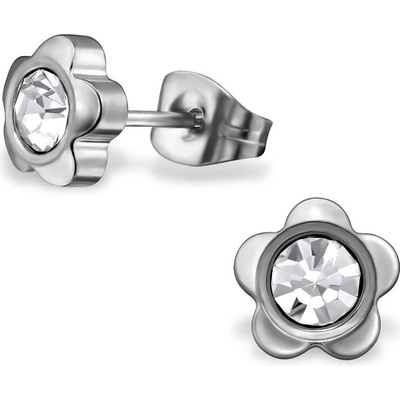 All4Silver oceľové náušnice kvietok M29500-A4S