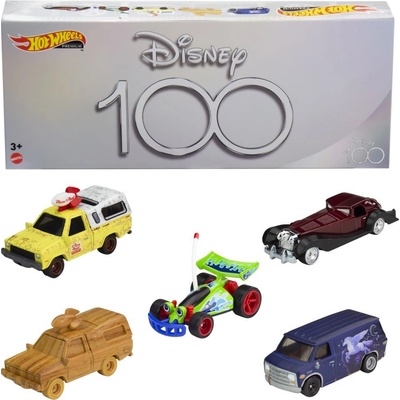 Mattel Hot Wheels Sada autíček 5ks Prémiový angličák 100. Výročí Disney