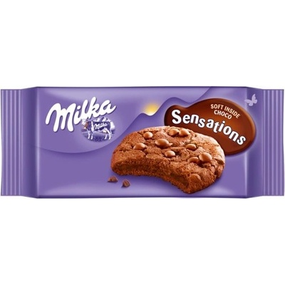 Milka Cookie Sensations kakaové sušenky s kousky čokolády 156 g