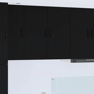 vidaXL Стенен шкаф LUCCA Черно 80 x 31 x 80 см Инженерна дървесина (885056)