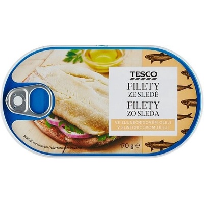 Tesco Filety zo sleďa v slnečnicovom oleji 170 g