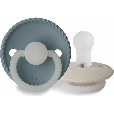 Frigg silikon dvojbalenie cumlíkov Rope Stone Blue Night/ Cream Night