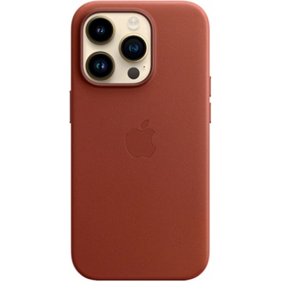 Apple Оригинален гръб Apple Leather Magsafe Cover за iPhone 14 Pro - Umber Browн, MPPK3ZM/A