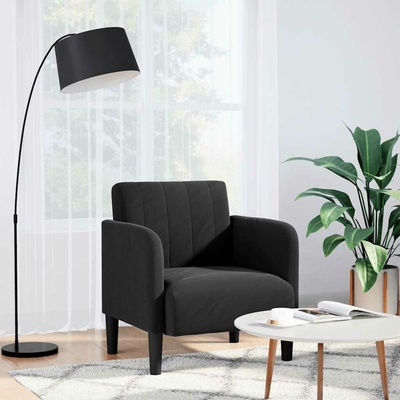 vidaXL 4100583 Rozkládací s područkami černá 54 cm samet