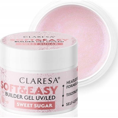 Claresa stavební gel na nehty soft easy Builder gel sweet sugar 90g
