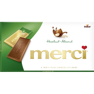 Merci Mliečna čokoláda s lieskovými orieškami a mandľami 100 g