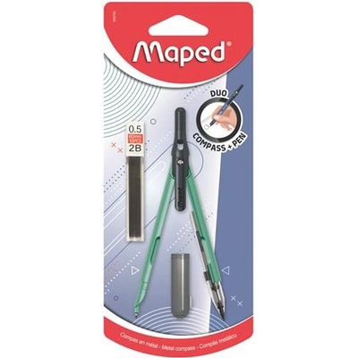 Maped Острилка за моливи 2в1, с клипс, превръщаща се в молив, MAPED Compass Pen", смесени цветове 198700 (198700)