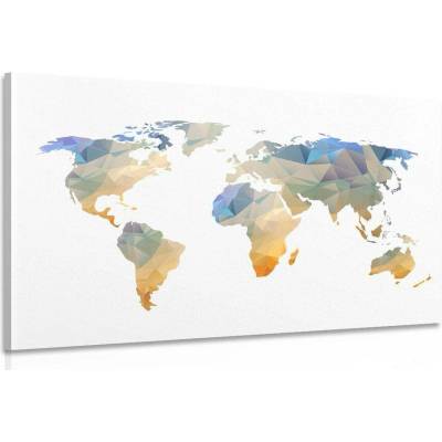 Obraz polygonální mapa světa - 120x80