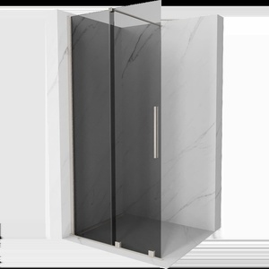 Mexen Velar плъзгаща се душ кабина Walk-in 120 x 200 cm, графит 8 мм, четкан никел - 871-120-000-43-97 (871-120-000-43-97)