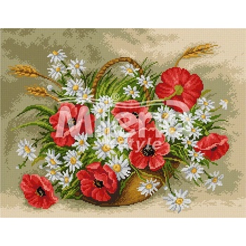 Milena Style Макове и маргаритки - гоблен със схема конци Ariadna 1: 1