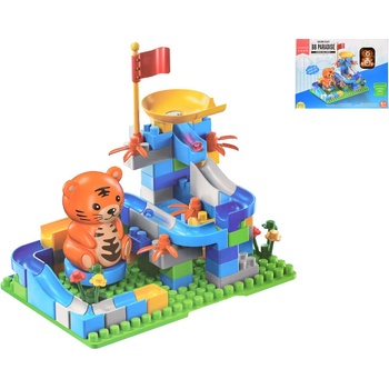 Mikro trading Stavebnice s dráhou a zvířátkem - 87 ks