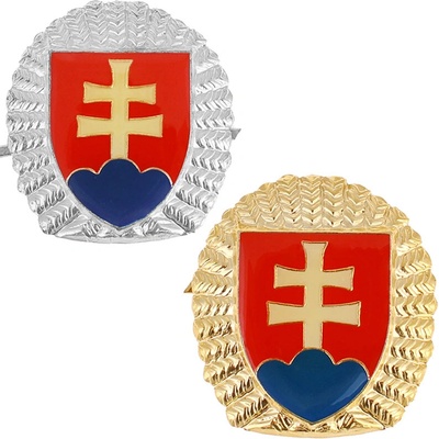 Slovenský odznak SVK s vencom strieborný a zlatý