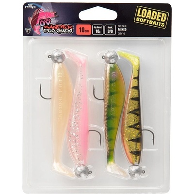 Fox Rage Zander Pro Shad Loaded Mixed UV Colour Pack 10cm 10g 4/0