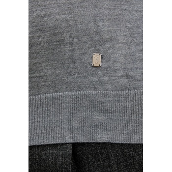 Liu Jo Вълнен пуловер Liu Jo мъжки в сиво от лека материя QXX068. MA27P (QXX068.MA27P)