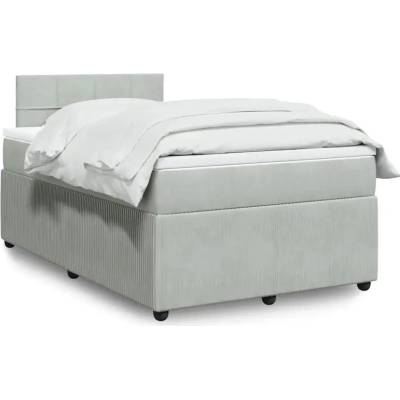 vidaXL 11461.3287686 Boxspring postel s matrací světle šedá samet