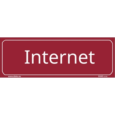 DUKO INTERNET tabulka červená Formát: 200 x 70 mm, Materiál: plast 0,5 mm, samolepící vinylová fólie