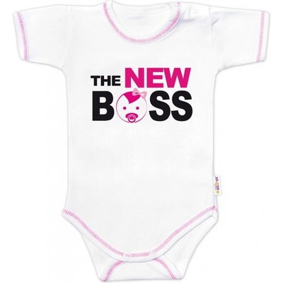 Body krátky rukáv s vtipným textom Baby Nellys The New Boss
