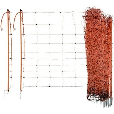 Síť k elektrickým ohradníkům na ovce Ovinet, 90cm, 50m, oranžová - 2 hroty