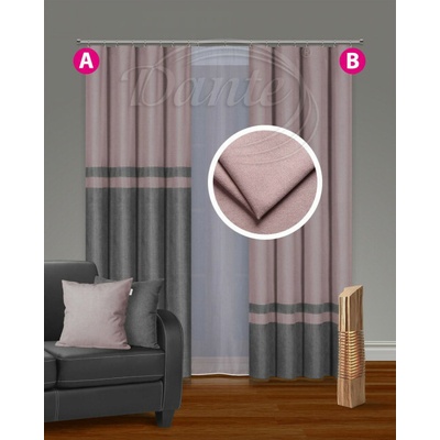 Závěs DUET růžový - varianta B: v.250 cm x š.140 cm