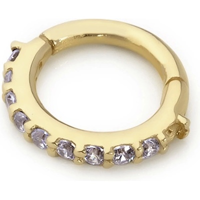 Lillian Vassago Zlatý piercing kroužek se zirkony LLV92-GPI010SP