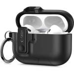 Tech-Protect Твърд калъф с карабинер за слушалки Apple AirPods Pro 3 от Tech-Protect Slim Hook - Черен (5906302333288)