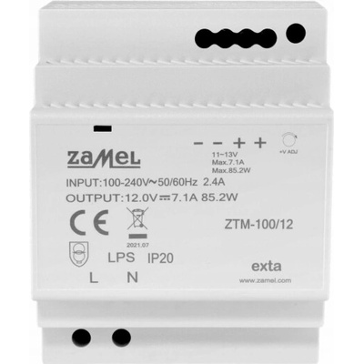 Zamel Spínaný napájecí zdroj montovaný na lištu TH-35 (DIN) 100W 24V DC typ: ZTM-100/24 EXT10000286