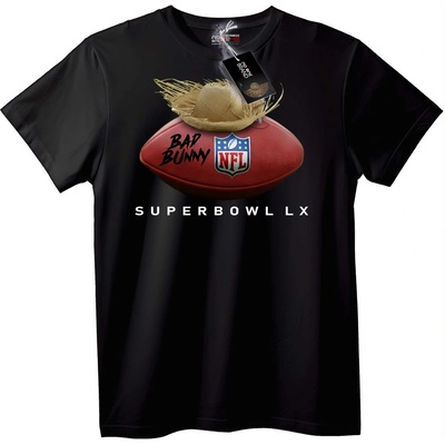 NOONEBRAND Тениска Bad Bunny Super Bowl LX NFL - 2XL, Black