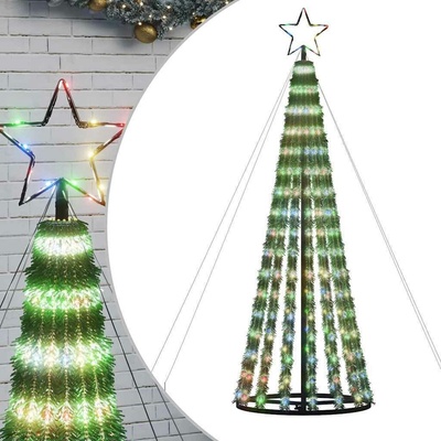 Shumee Vianočný stromček svetelný kužeľ 275 LED modrý 180 cm