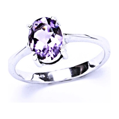 Čištín Zlatý prsten přírodní světlý ametyst bílé i žluté zlato T 1245