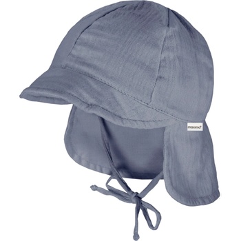 maximo Шапка с козирка maximo Baby's Peak Cap with Tie + Muslin Neck Protector Cap - Flint Stone - размер 43 cm (904-6332-0414)