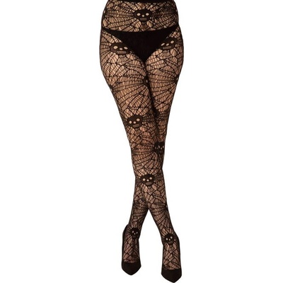 Pamela Mann punčocháče Skull and Web Black PM1116