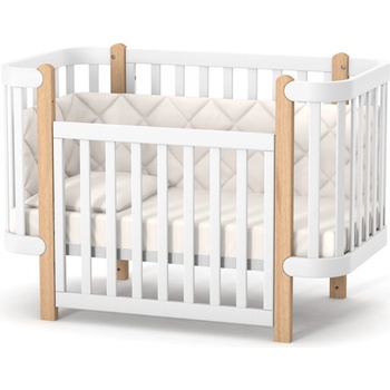 Veres Бебешка кошара от бук Монако БЯЛО/БУК 60/120 см