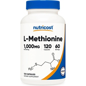 Nutricost L-Метионин - За черен дроб и липиден метаболизъм, 500 mg, 120 капсули (57597 (748101) NC)