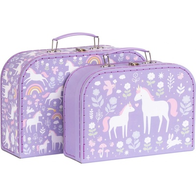 A Little Lovely Company Sada dvou kufříků Jednorožci