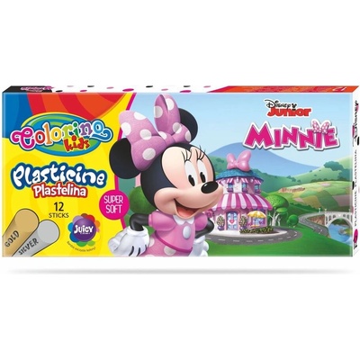 - Disney Junior Minnie Пластилин 12 цв. + златно и сребърно