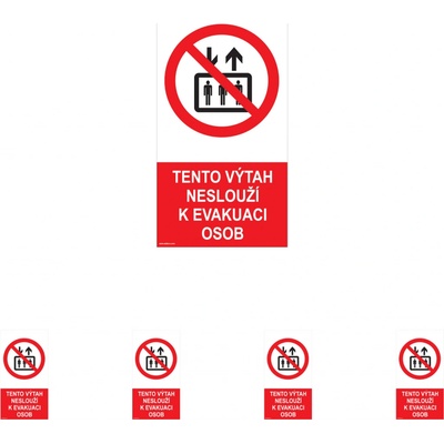 Walteco Tento výtah neslouží k evakuaci osob, 80x150mm, samolepka Množství: 5 ks , 20010BP1