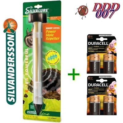 SILVALURE - уред против къртици, змии и сляпо куче с батерии Duracell
