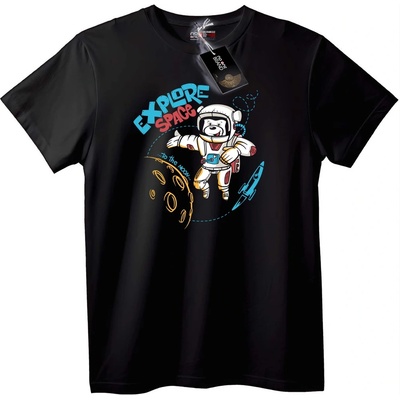 NOONEBRAND Тениска Изследване на Космоса с Мече - 2XL, White