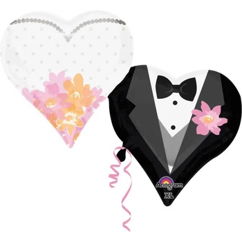 Amscan Двустранен балон от фолио - Сватбена двойка