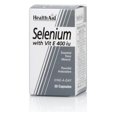 HEALTHAID Хранителна добавка Селен 100mg + Витамин Е , Health Aid Selenium 100Umg + Vitamin E 400IU 30caps