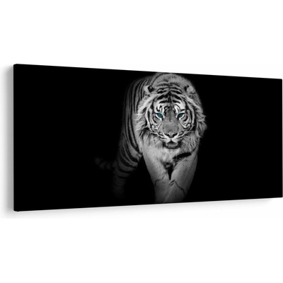 Obraz - Tiger s modrými očami, jednodielne 200x100 cm