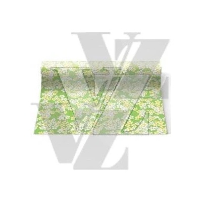 Papírový ubrus běhoun Floral Carpet zelený 33x480 cm Paw