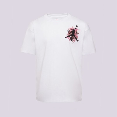 Nike Тениска Jdg Floral Jumpman Ss Tee Girl детски Дрехи Тениски 45D450-001 Бял 122-128 cm (45D450-001)