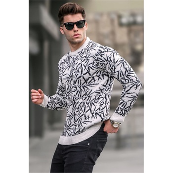 Madmext Мъжки трикотажен пуловер 5767 - Крем #334340 (334340_Светло сиво)