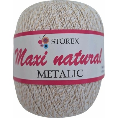 Storex Příze Maxi metalic natural 021 - bílá se zlatým lurexem