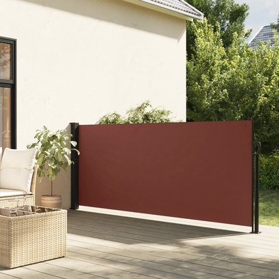 vidaXL Zatahovací boční markýza hnědá 120 x 500 cm