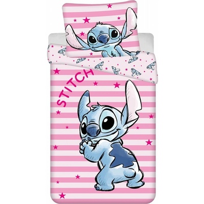 Jerry Fabrics obliečky Lilo a Stitch Pink Stars 140x200 70x90