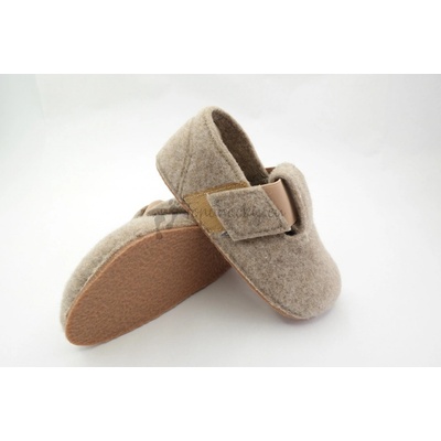 Pegres barefoot filcové papuče BF02 hnedá