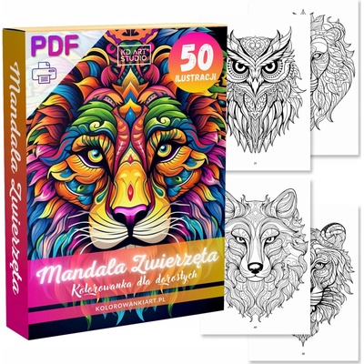 PDF Omaľovánka Mandaly Zvieratá 50 ilustrácií na tlač A4