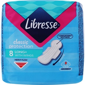 Libresse дамски превръзки classic protection Long , 8бр